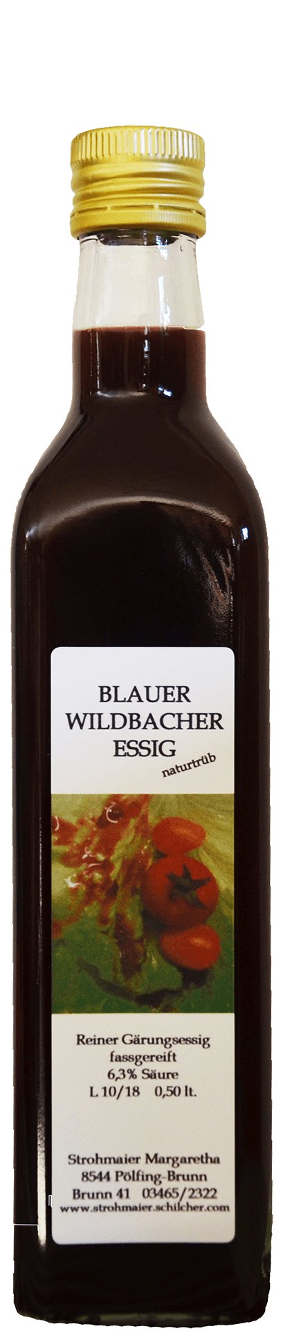 Blauer Wildbacher Essig 0,5 lt.