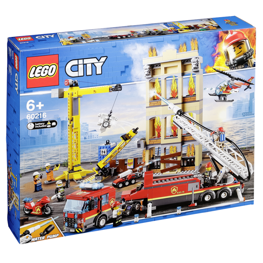 LEGO®, 60216, Feuerwehr in der Stadt, LEGO® City, 9,4x48x37,8 cm, 943 Teile, 60216
